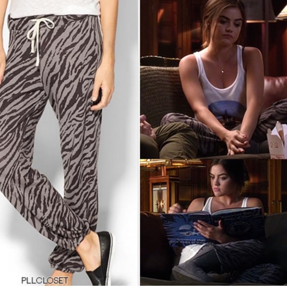 Sundry Zebra Print Pretty Little Liars Drawstring Track Pants sz S